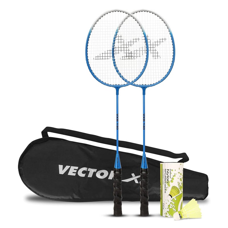 Vector X VXB-140 Aluminium Badminton Racket Set with 3 Pieces Nylon Shuttles - Image 1