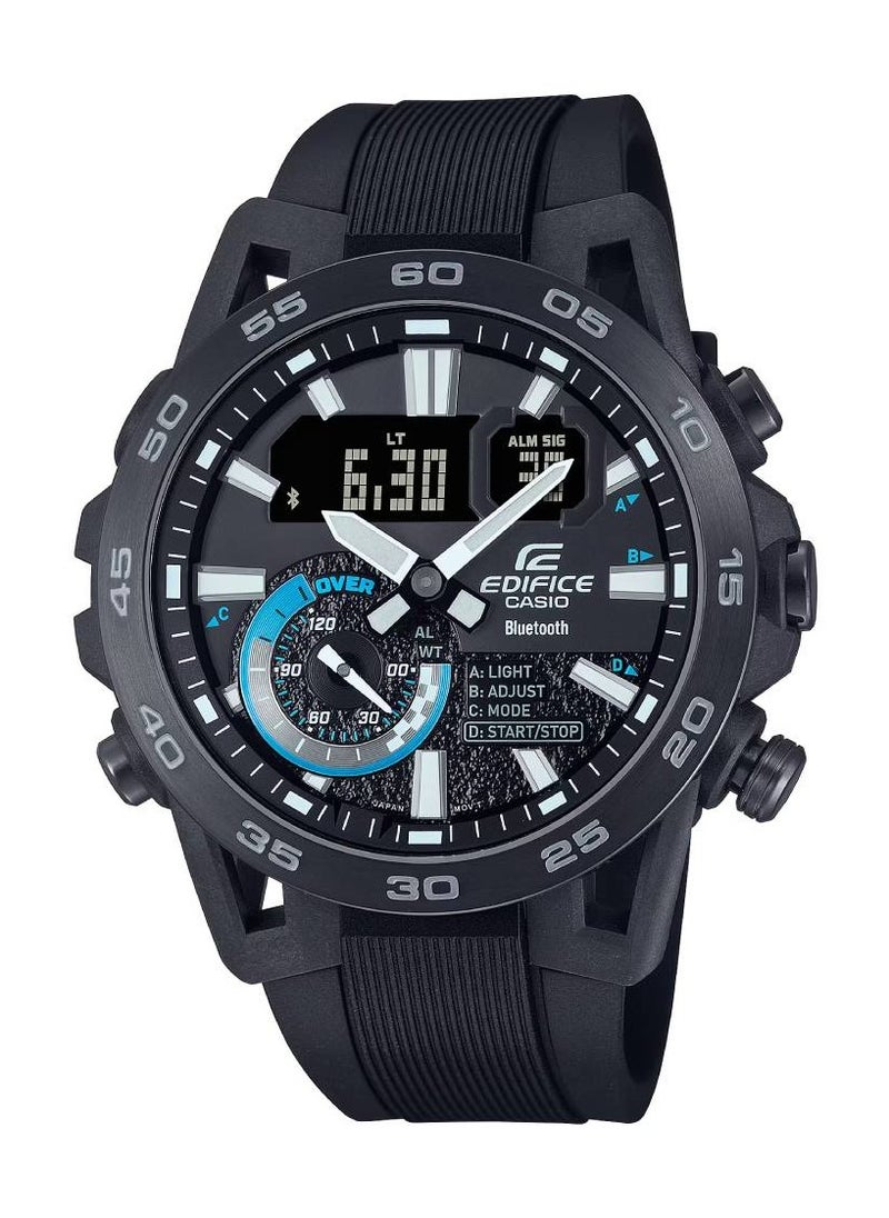 CASIO - Edifice Analog+Digital Rubber Strap Men's Watch ECB-40PB-1ADF - Image 1
