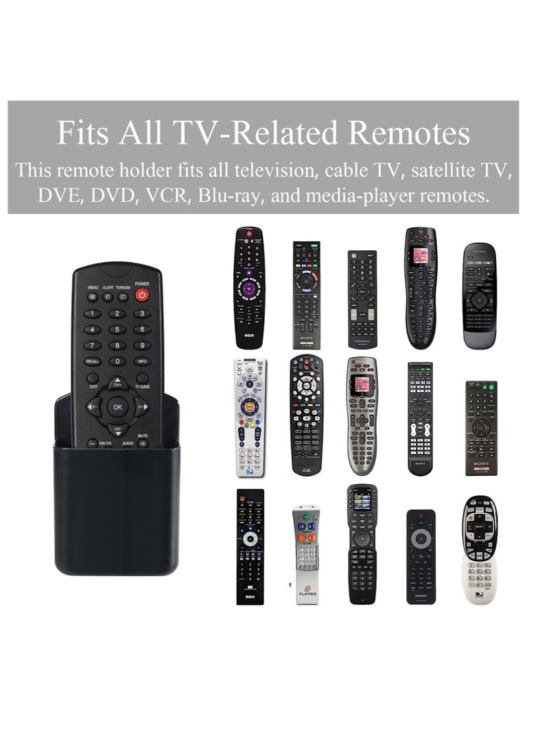 Wall Mount Remote Control Holder, 3 Pcs TV Controller Holder, Self Adhesive Remote Holder, Wall Pen Holder Storage Accessories, for Home Office School (Black) - Image 3
