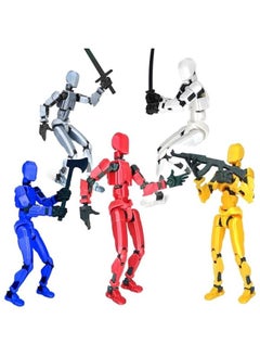 HOMELEX Titan 13 Action Figure 3D Printed Robot Toys Articulated Action Figures Full Body Activity Robot Multi-Jointed Movable PVC Model for Desktop Decorations (5PCS)