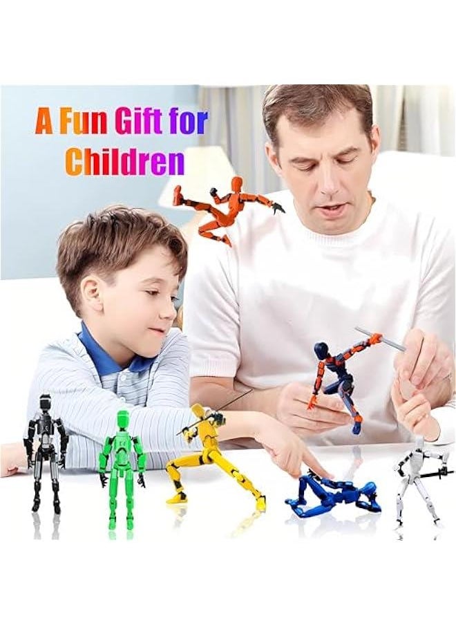 Generic - HOMELEX Titan 13 Action Figure 3D Printed Robot Toys Articulated Action Figures Full Body Activity Robot Multi-Jointed Movable PVC Model for Desktop Decorations (5PCS) - Image 1