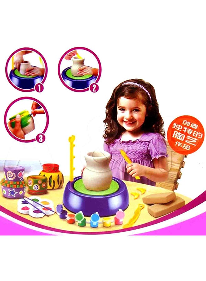 كيوت سنلايت مجموعة عجلات صنع الفخار بسرعتين مميزتين وتصميم متين وفريد من 24 قطعة 24.1x7.8بوصة - Image 4