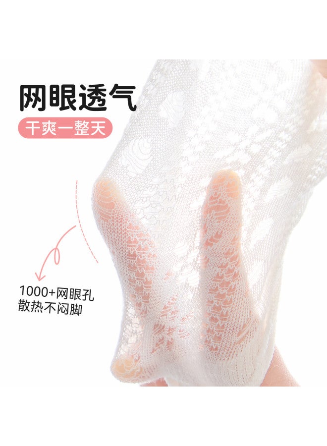 Fenton Long Staple Cotton  Women's Student Calf Socks With Sweet Scalloped Edges, Highly Elastic And Breathable Cotton Socks For Girls - Image 4