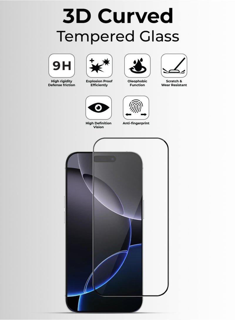 glassology iPhone 17 Pro Screen Protector – 9H Heavy-duty Tempered Glass, Edge-to-Edge Shield, Ultra HD Clarity, Anti-Fingerprint, Scratch Resistant, Easy Install Frame, Case-Friendly Design  (2-Pack) - Image 2