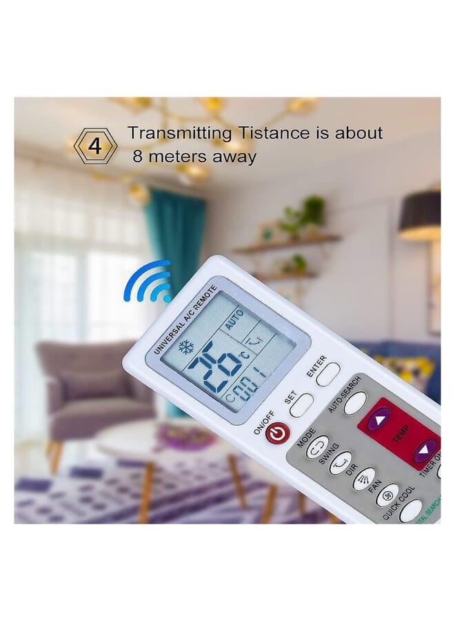 زبون جهاز تحكم عن بعد بتيار متردد عالمي، سهل الإعداد، مسافة 8 أمتار، يدعم جميع مكيفات الهواء تقريبًا - Image 2
