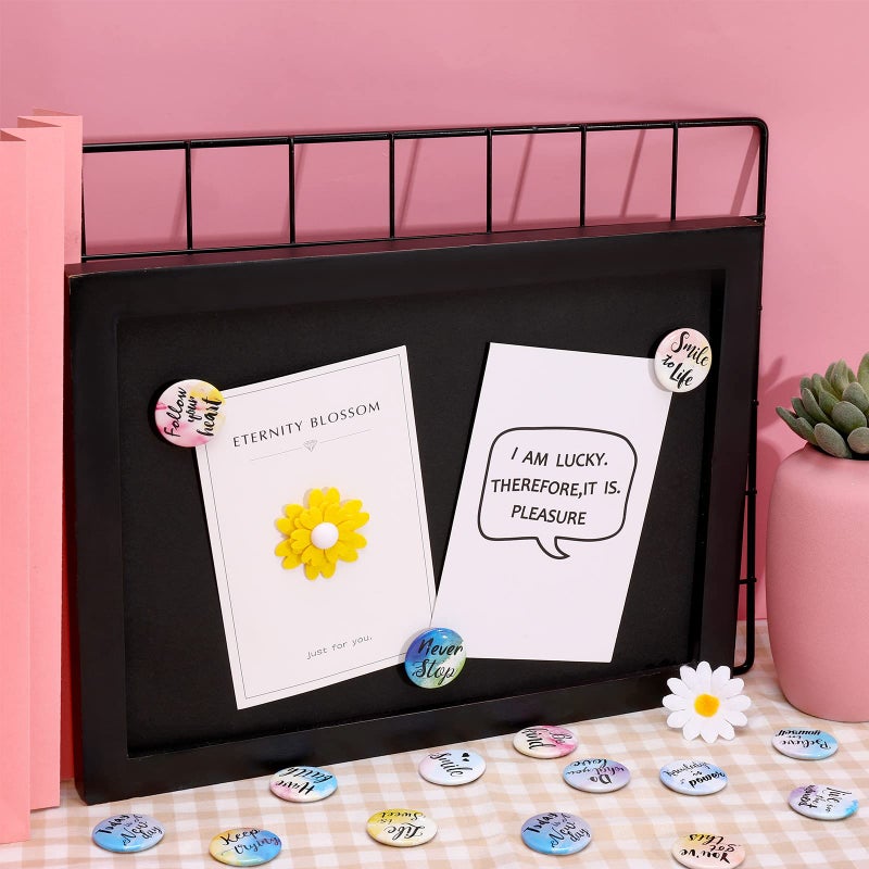 TOODOO Inspirational Magnets Watercolor Round Motivational Magnets Inspirational Quote Refrigerator Magnets Cute Magnets with Quotes Encouragement Magnets for Locker Whiteboard(Classic Style,24 Pieces) - Image 5