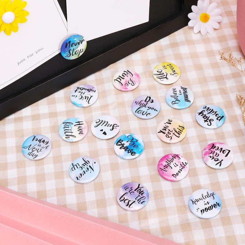 TOODOO Inspirational Magnets Watercolor Round Motivational Magnets Inspirational Quote Refrigerator Magnets Cute Magnets with Quotes Encouragement Magnets for Locker Whiteboard(Classic Style,24 Pieces) - Image 4