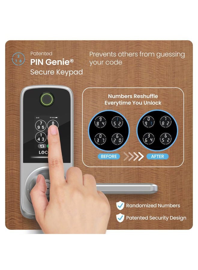 LOCKLY Smart Lock Secure Pro (2025 Latest Version), Fingerprint Door, Keyless Entry, Built-in Wi-Fi Latch, PIN Genie Keypad, Smart Front Door Lock, App Remote Control, Auto Lock, Easy Installation - Image 4