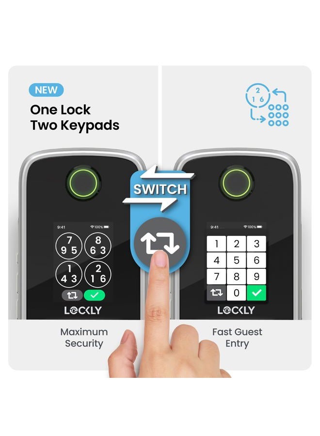 LOCKLY Smart Lock Secure Pro (2025 Latest Version), Fingerprint Door, Keyless Entry, Built-in Wi-Fi Latch, PIN Genie Keypad, Smart Front Door Lock, App Remote Control, Auto Lock, Easy Installation - Image 2