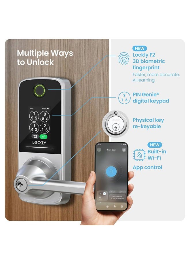 LOCKLY Smart Lock Secure Pro (2025 Latest Version), Fingerprint Door, Keyless Entry, Built-in Wi-Fi Latch, PIN Genie Keypad, Smart Front Door Lock, App Remote Control, Auto Lock, Easy Installation - Image 3