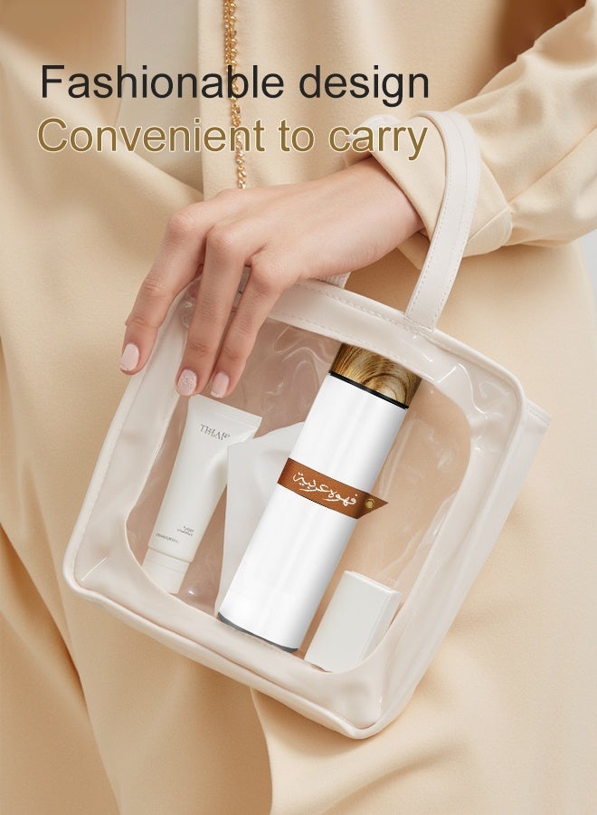 Aijmil هدايا رمضان: طقم أكواب قهوة سعودية معزولة من الفولاذ المقاوم للصدأ مع غطاء خشبي - تصميم أنيق من الجلد العربي، مناسب للسفر والاستخدام اليومي - Image 4