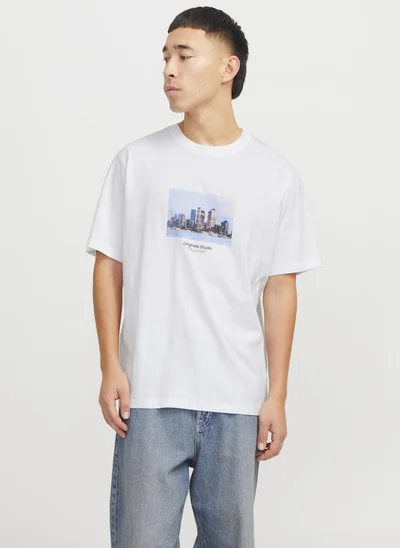 JACK & JONES Jorvesterbro Logo Print  Crew Neck T-Shirt