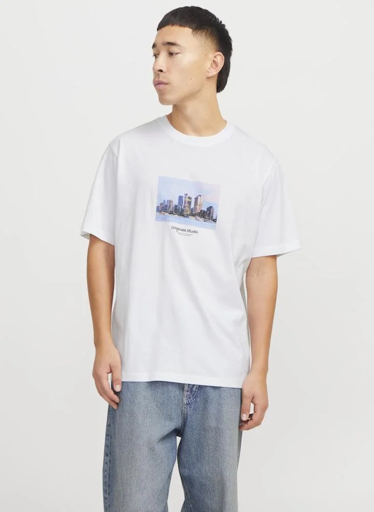 JACK & JONES Jorvesterbro Logo Print  Crew Neck T-Shirt