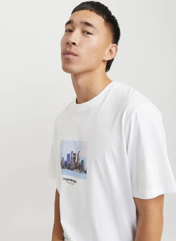 JACK & JONES Jorvesterbro Logo Print  Crew Neck T-Shirt
