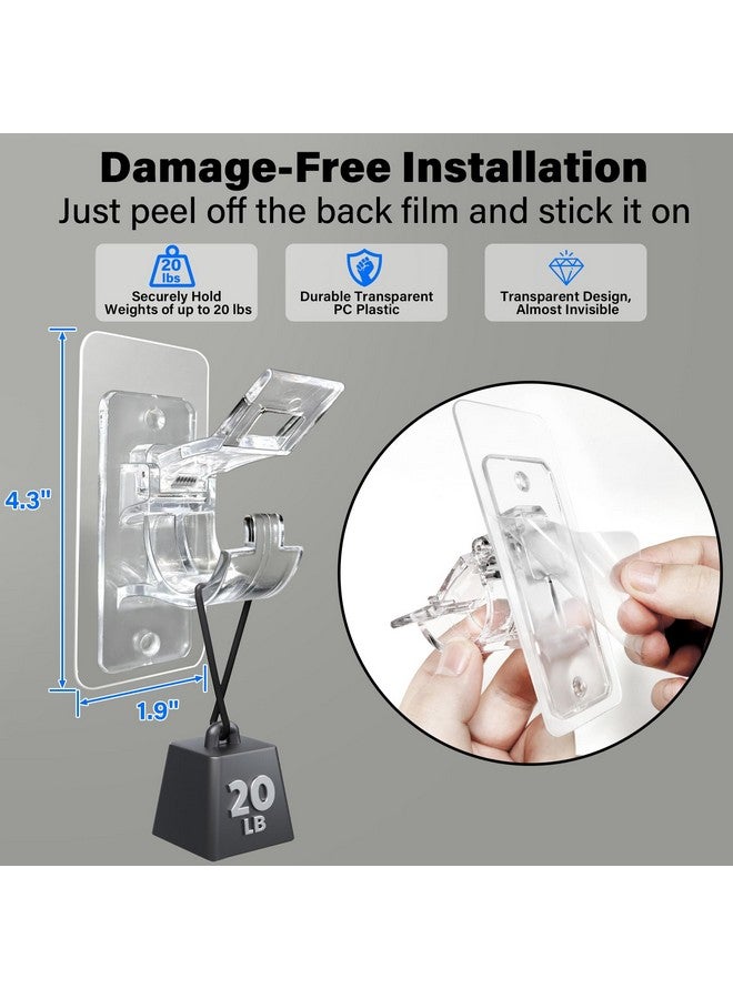 Antimbee 24-Pack No Drill Needed Curtain Rod Holders Brackets, Self Adhesive Rod Holder Hooks, Multipurpose Nail Free Stick on Curtain Rod Hooks, Curtain Hangers for Bathroom, Bedroom, Livingroom - Image 3