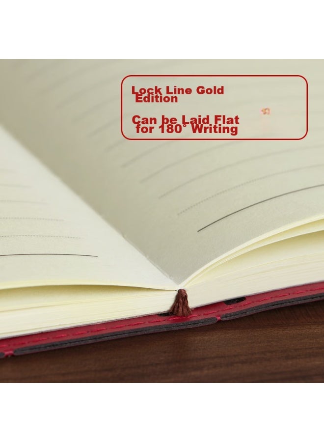 Uhoo Party Member Study Notebook, A5/100 Sheets, 1 Pack, Leather Cover Business Notebook For Meetings And Diary, Reddish-brown, 0004 - Image 4
