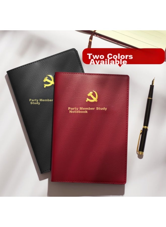 Uhoo Party Member Study Notebook, A5/100 Sheets, 1 Pack, Leather Cover Business Notebook For Meetings And Diary, Reddish-brown, 0004 - Image 5
