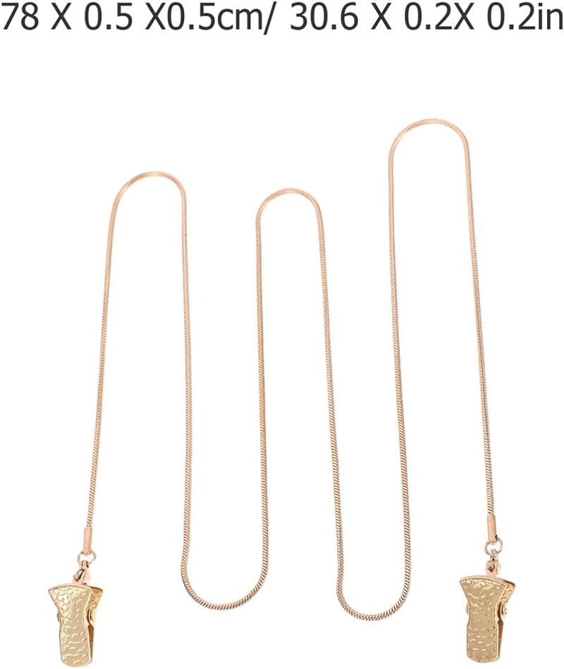 كلاراكو سلسلة نظارات من كلاركو، قطعتان من الذهب والفضة، سلاسل نظارات معدنية مع مشبك من جلد التمساح، حامل غطاء الوجه، سلاسل نظارات غير قابلة للانزلاق، حبل حول الرقبة - Image 4