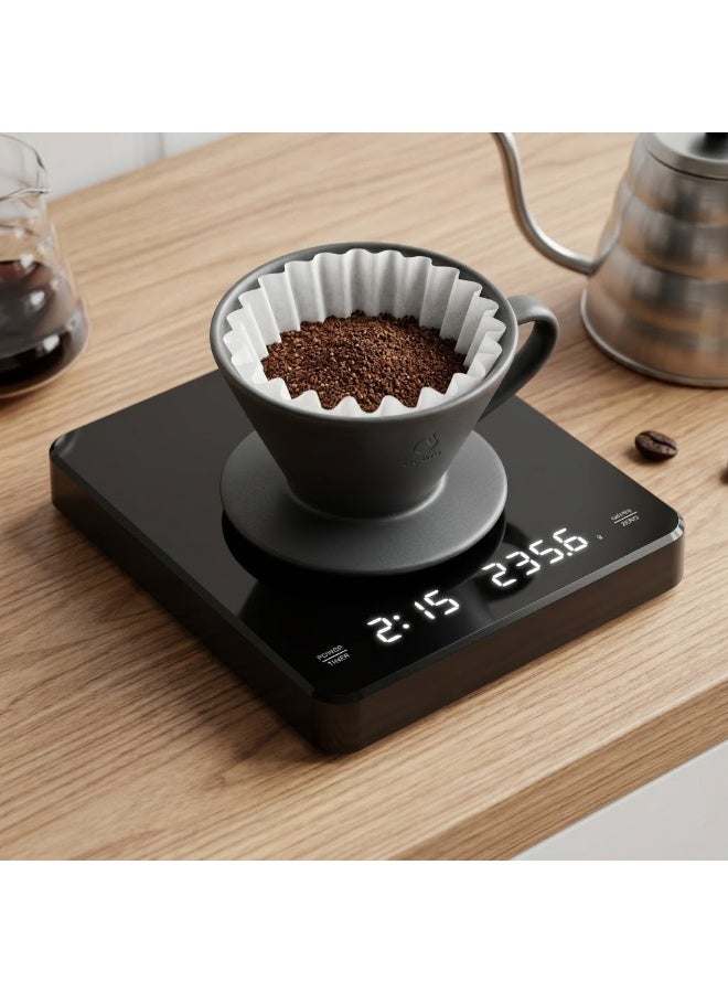 HMC Digital Kitchen Scale with Timer, Drip Espresso Scale 3 Kg/0.1G High Precision, Rechargeable Portable Coffee Scale, 3 Units, Tare, Auto Off - Image 1
