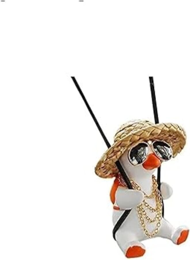 Generic - Cute Swinging Duck Car Hanging Ornament for Funny Car Rear View Mirror Swing Hanging Accessories Suitable for Women & Men - Image 1