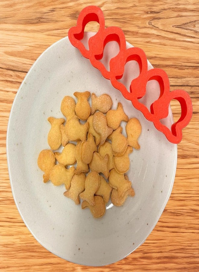 Mighty Gadget Mini Tiny Goldfish Cracker Cutter and Goldfish Cookie Cutter - 5 x 1 inch goldfish mold (1 or 2 packs) (1) - Image 1