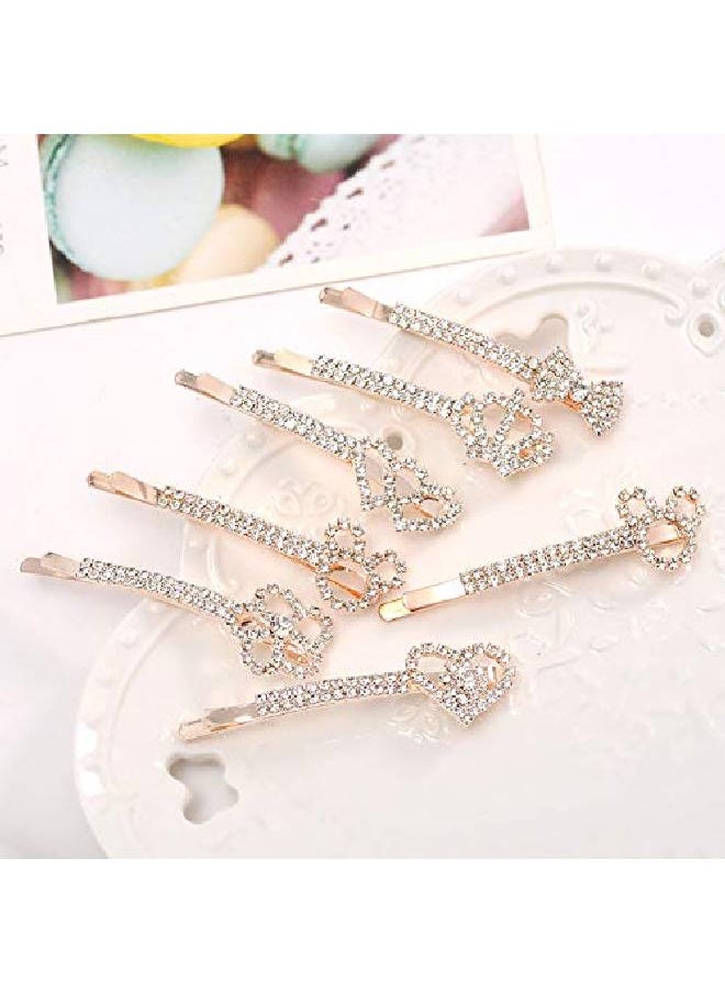 Suoirblss 7Pcs Rhinestone Crystal Clip Hair Pin Clamps Accessories Bobby Pin Headwear For Women Girls  - Image 4