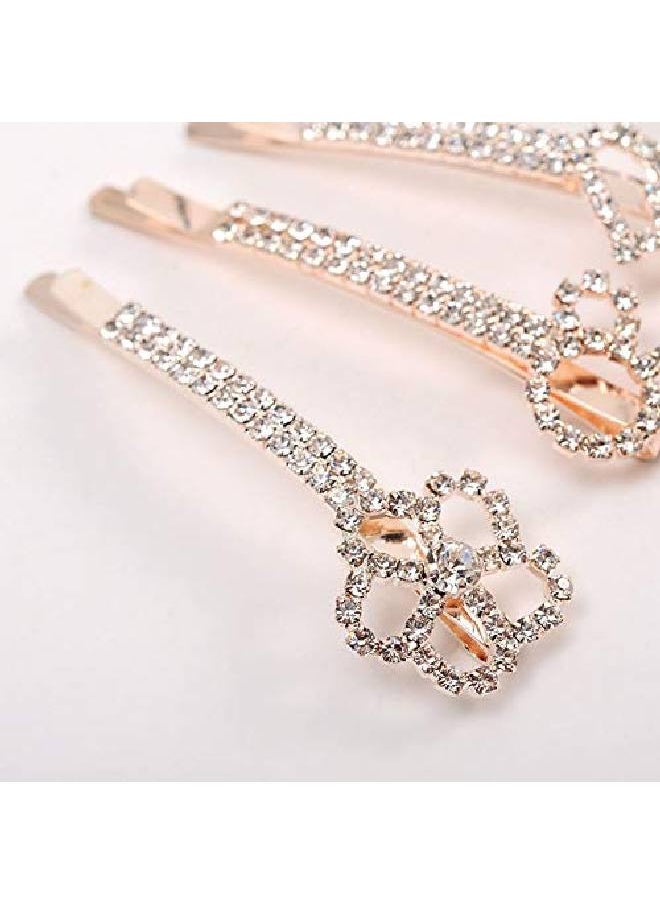 Suoirblss 7Pcs Rhinestone Crystal Clip Hair Pin Clamps Accessories Bobby Pin Headwear For Women Girls  - Image 5