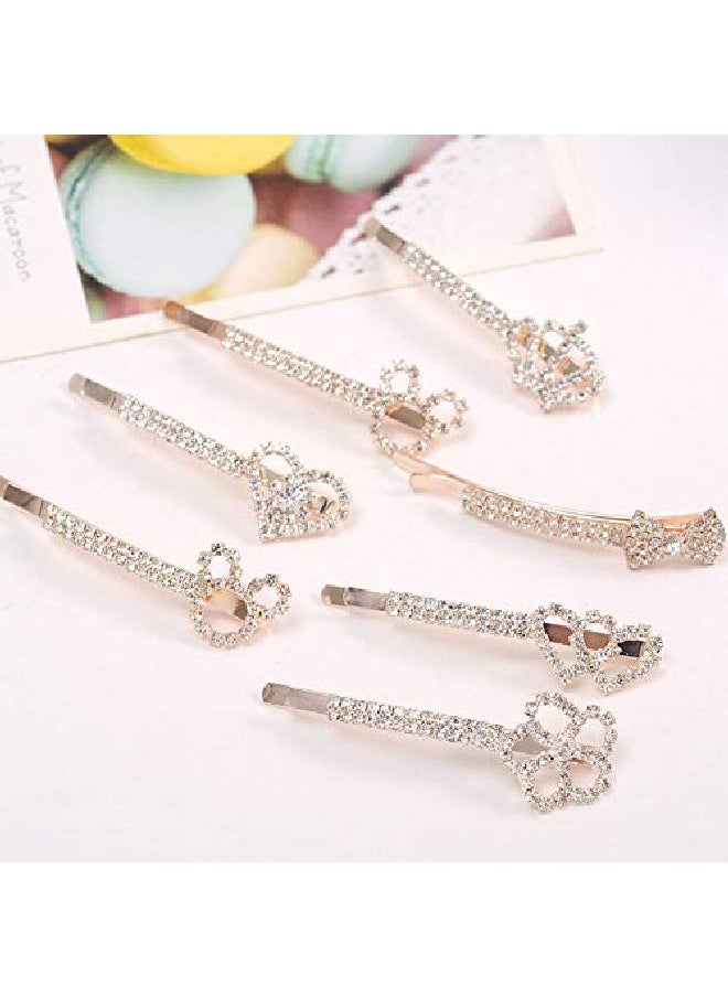 Suoirblss 7Pcs Rhinestone Crystal Clip Hair Pin Clamps Accessories Bobby Pin Headwear For Women Girls  - Image 3