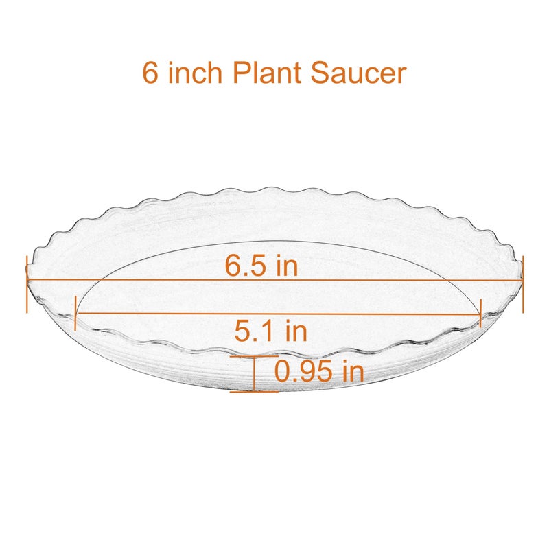 Grjoprt 6 Pack Plant Saucer, 6 8 10 12 14 16 inch Plant Trays for Pots, Heavy Duty Plant Saucers for Indoors no Holes, Plastic Plant Saucer for Planter (6", Black) - Image 2