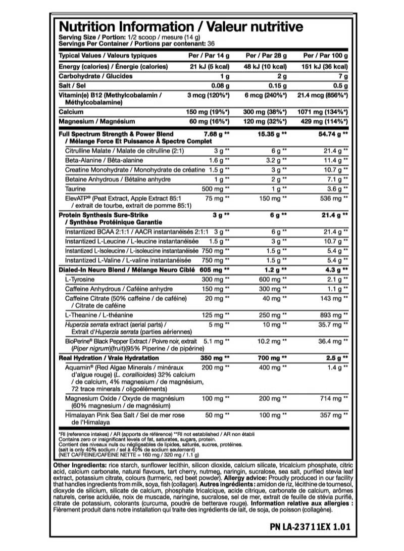 Mutant مجنون المتحولين، جرعة كاملة قبل التمرين، 504غ، توت القرش الأزرق - Image 2