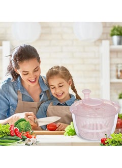Arabest Salad Spinner Large Lettuce Dryer Spinner Quick Dry Design BPA Free, Fruit Dehydrator with Bowl, Non-Slip Mat and Safety Lid Lock (Pink)  - Image 3