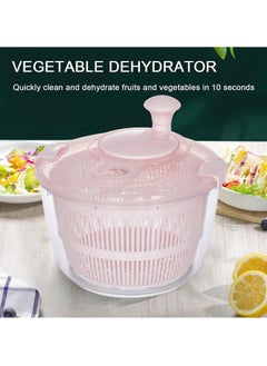 Arabest Salad Spinner Large Lettuce Dryer Spinner Quick Dry Design BPA Free, Fruit Dehydrator with Bowl, Non-Slip Mat and Safety Lid Lock (Pink)  - Image 5