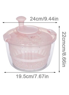 Arabest Salad Spinner Large Lettuce Dryer Spinner Quick Dry Design BPA Free, Fruit Dehydrator with Bowl, Non-Slip Mat and Safety Lid Lock (Pink)  - Image 4