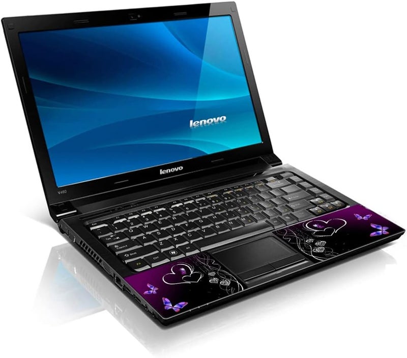 LSS Laptop 15 15.6 Skin Cover with Colorful Butterfly Heart Floral Pattern for HP Dell Lenovo Apple Asus Acer Compaq - Fits 13.3" 14" 15.6" 16" (2 Wrist Pads Free) - Image 2