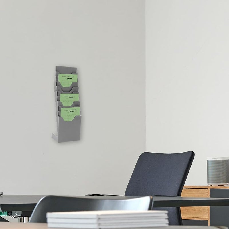 Retractable Attendance Card Holder 10 Slots Expandable Office Time Clock Rack Organizer - Image 5