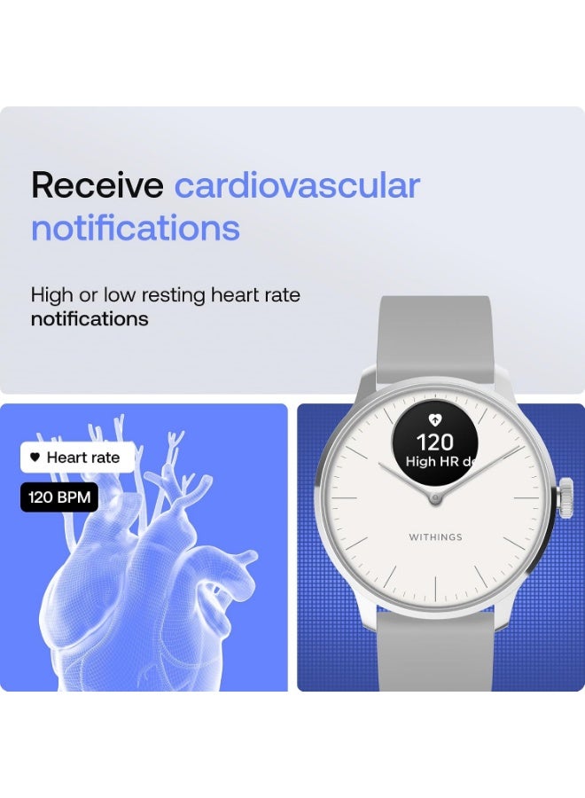 ويذينجز ساعة Withings ScanWatch Light – ساعة ذكية هجينة بتصميم كلاسيكي، مراقبة نبض القلب على مدار الساعة، تتبع النشاط والنوم، GPS متصل، بطارية تدوم 30 يوماً، متوافقة مع أندرويد و iOS - Image 3