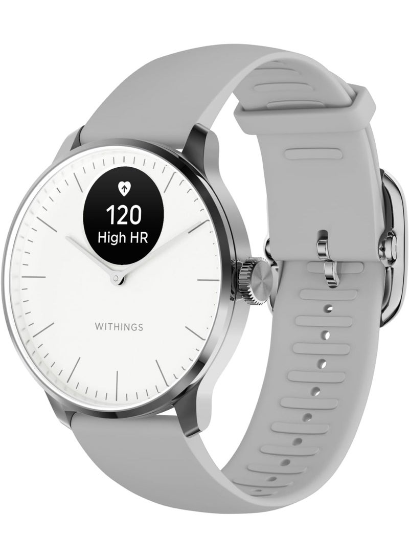 ويذينجز ساعة Withings ScanWatch Light – ساعة ذكية هجينة بتصميم كلاسيكي، مراقبة نبض القلب على مدار الساعة، تتبع النشاط والنوم، GPS متصل، بطارية تدوم 30 يوماً، متوافقة مع أندرويد و iOS - Image 1