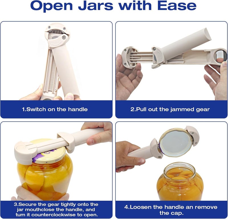 PEAKCLOUDS Multifunctional Jar Opener for Seniors with Arthritis, Magnetic Can Opener, Kitchen Gadgets for Weak Hands (Off-White) - Image 4