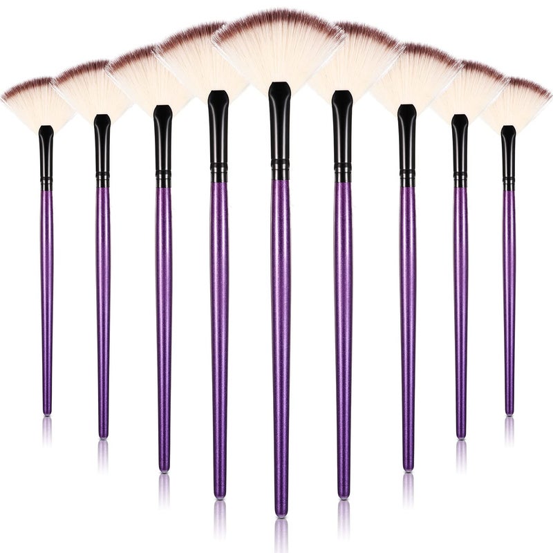 Maitys 9 Pieces Facial Fan Mask Brushes Soft Facial Applicator Brushes Tools for Peel Glycolic Makeup for Mud CreamPurple - Image 3