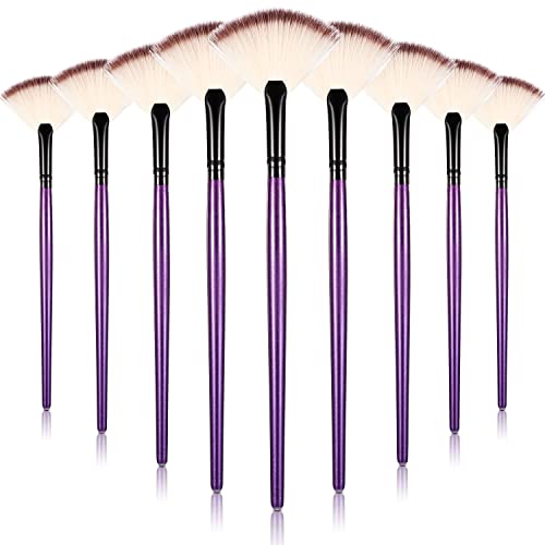 Maitys 9 Pieces Facial Fan Mask Brushes Soft Facial Applicator Brushes Tools for Peel Glycolic Makeup for Mud CreamPurple - Image 1