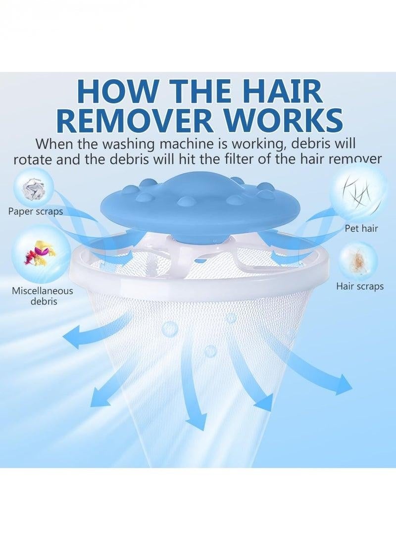 3 قطع قابلة لإعادة الاستخدام غسالة عائمة حقيبة شبكية فلتر الشعر حقيبة شبكية مزيل شعر الغسيل الحيوانات الأليفة الفراء الالتقاط للمنزل تصميم شبكة بلاستيكية للاستخدام بدون كهرباء يمنع التشابك - Image 3