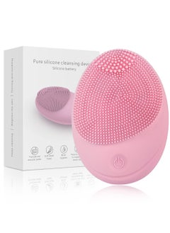 ORiTi Ultrasonic Electric Silicone Facial Cleaner Skin Friendly Silicone Facial Brush For Deep Cleaning Removing Blackhead And Massage For Men Women - Pink  - Image 2