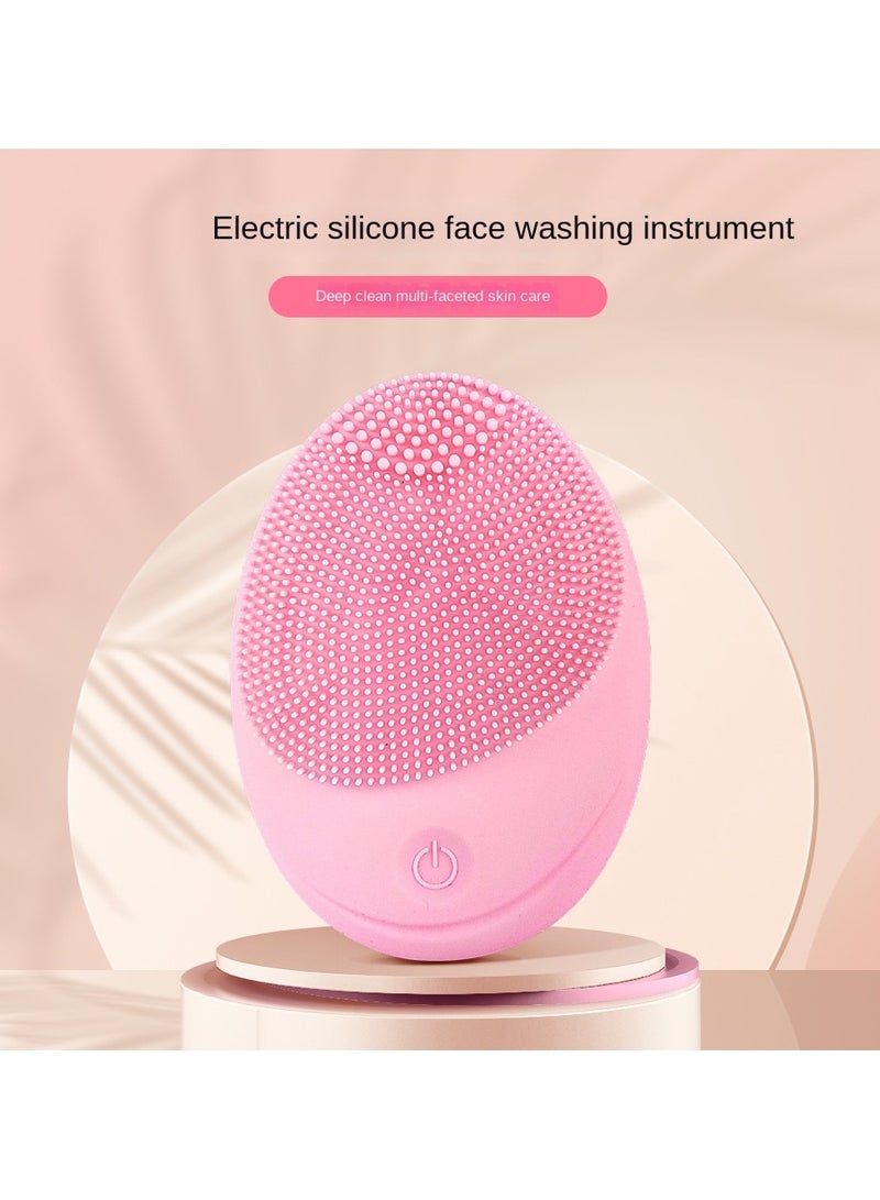 ORiTi Ultrasonic Electric Silicone Facial Cleaner Skin Friendly Silicone Facial Brush For Deep Cleaning Removing Blackhead And Massage For Men Women - Pink - Image 5