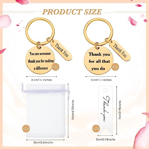 Yinkin 72 Pcs Employee Appreciation Keychain Gift Bulk Thank You Gifts for Coworker Team Staff Graduation(Gold) - Image 2