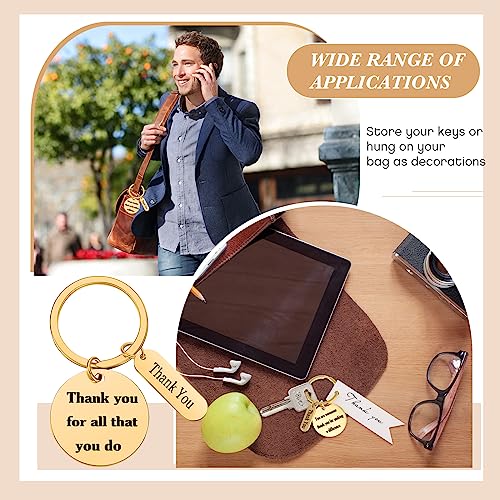 Yinkin 72 Pcs Employee Appreciation Keychain Gift Bulk Thank You Gifts for Coworker Team Staff Graduation(Gold) - Image 4
