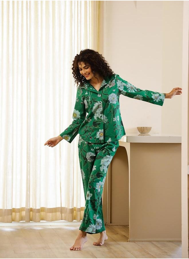 Floral Printed Cotton Shirt and Pyjama Set - pzsku/ZF9BFB1F9ED19642D80F6Z/45/_/1740487747/6a6fe8c1-a30a-41e8-8644-3fe2893d6fc4