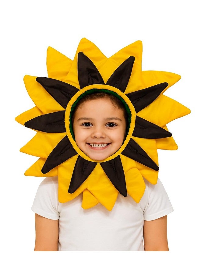 QuickBazaar Flower Face Fancy Dress Costume For Kids | Flower Headpiece Mask | Fancy Dress Costumes School Function & Theme Party (Yellow, 3-4 Years) - Image 1