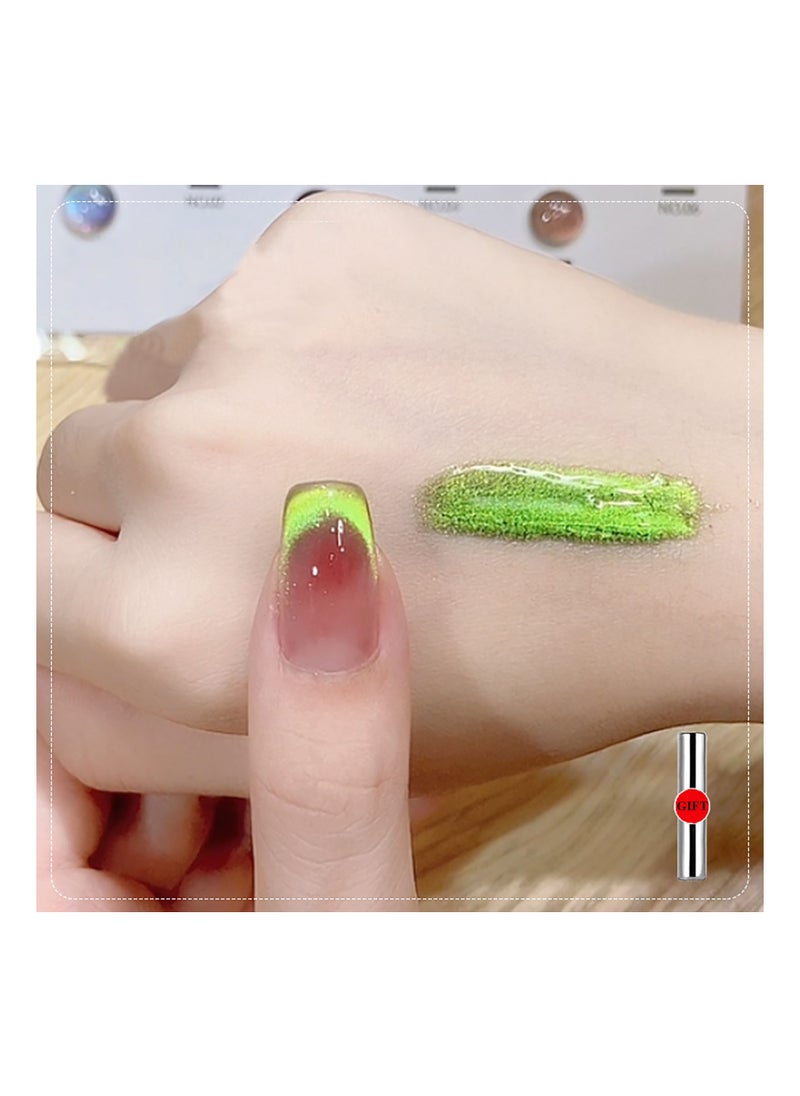 Miss Gooey Nail Polish Kit Gel Nail Polish Cat Eye Glitter with Magnetic Stick Kit Super Shiny Color Long Lasting UV LED Needs Quick Drying Magnetic Art Manicure DIY At Home Soak for Women  - Image 1