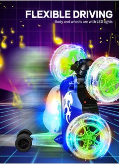 GROIC Remote Control Car, Stunt RC Car Invincible 360°Rolling Twister with Colorful Lights & Music Switch, Rechargeable Remote Control Car for Boys and Girls  - Image 3