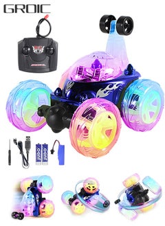 GROIC Remote Control Car, Stunt RC Car Invincible 360°Rolling Twister with Colorful Lights & Music Switch, Rechargeable Remote Control Car for Boys and Girls  - Image 1